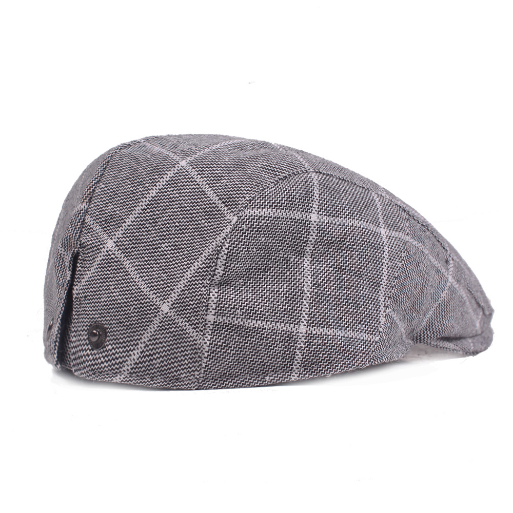 Artistic Youth boina de tela a cuadros de los hombres gorra de estilo universitario sombrero delantero sombrero de las mujeres sombrero de comercio exterior