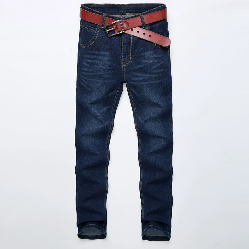 Джинсы, эластичные дышащие брюки для отдыха, slim fit
