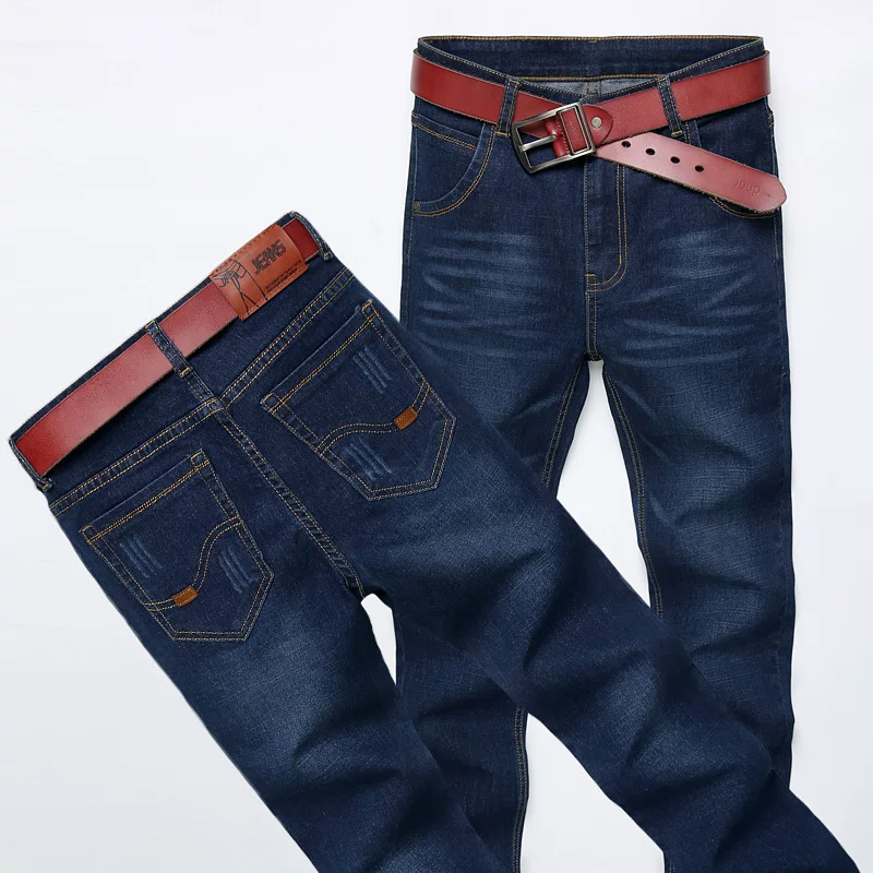 Джинсы, эластичные дышащие брюки для отдыха, slim fit