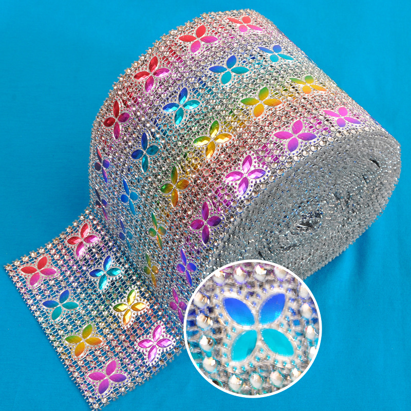 新款24排 蝴蝶型塑料线钻 网钻 4mm仿钻网钻 10码/卷