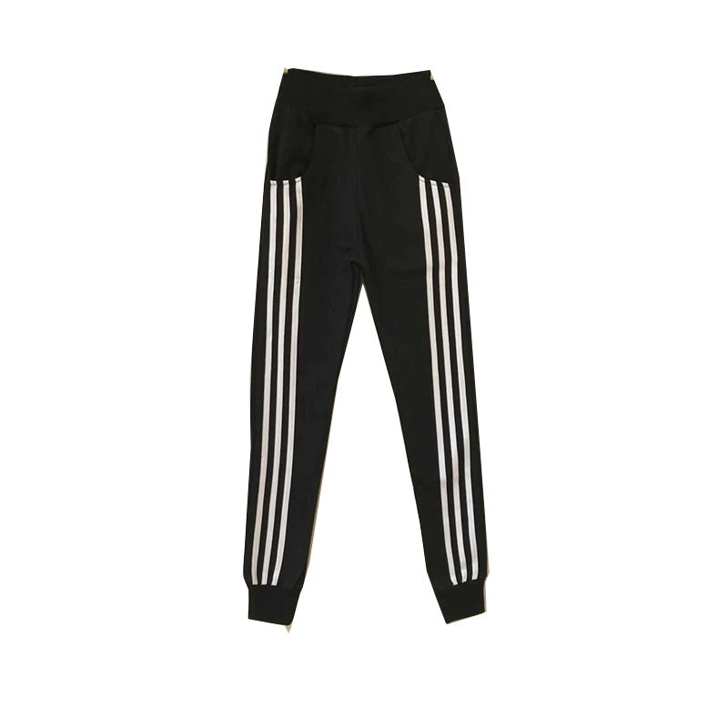 Оптовая Продажа с фабрики хлопок для мальчиков и девочек хлопок три полосы Спортивные штаны Большие детские спортивные штаны брюки