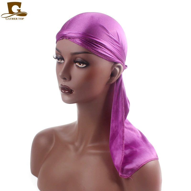 Сатиновый дюраг головной платок, imitation silk (полиэстер), длинный хвост, размер для взрослых, лёгкий 35 г