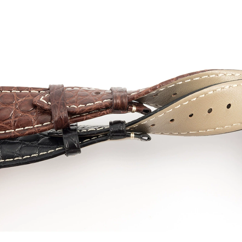 Производители Американский ремешок из кожи аллигатора круглый узор кожаный ремешок кожаные мужские и женские часы ремешок аксессуары кожаный ремешок оптом