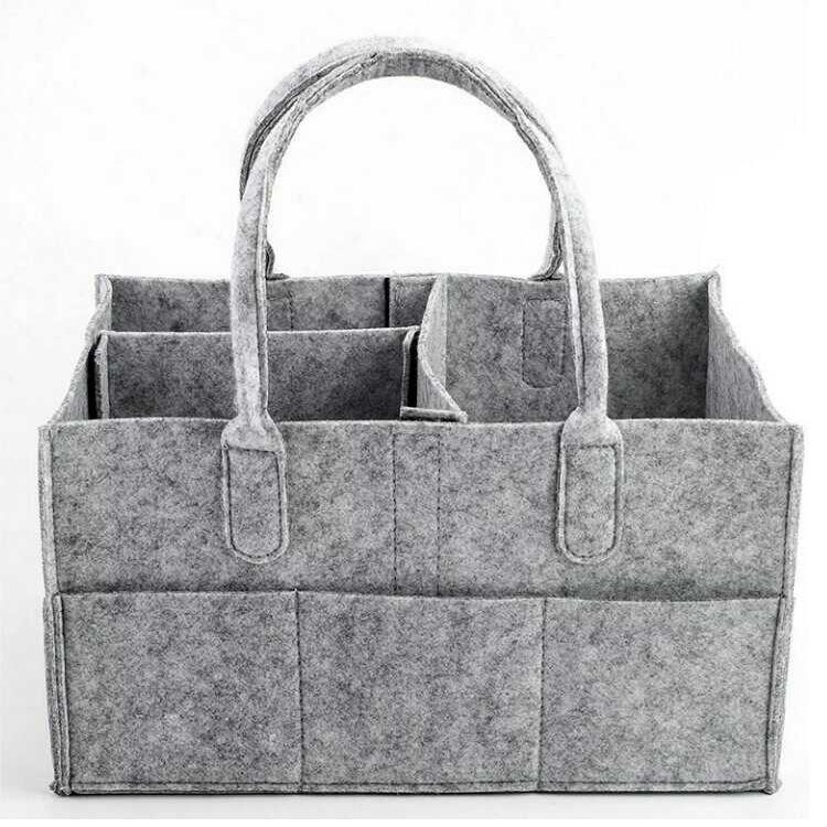 供应毛毡尿布收纳袋 宝宝尿不湿袋 手提袋 包中包化妆包 可加logo