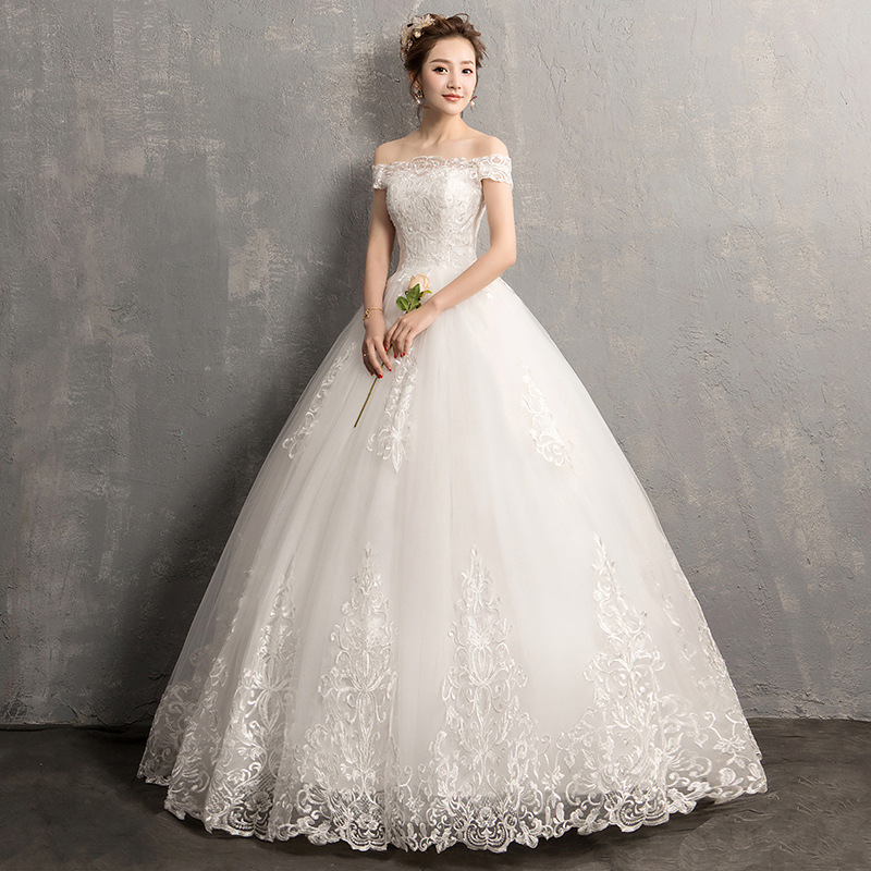 [Light Forest Wedding Dress] 2025 One-Shoulder Floor-Length Bride K-Style Dreamy Slimming Look Simple Maternity Wedding Dress
