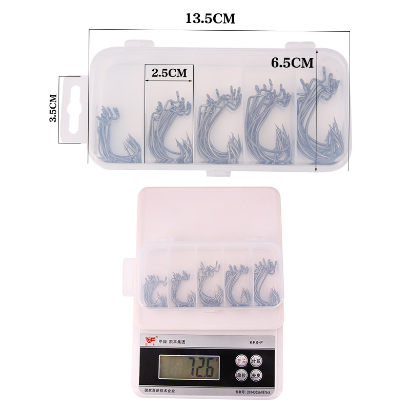 Luya cebo ancho gancho de manivela del vientre caja de gancho de pesca de cebo suave 51 piezas gancho de manivela en caja accesorios de artes de pesca