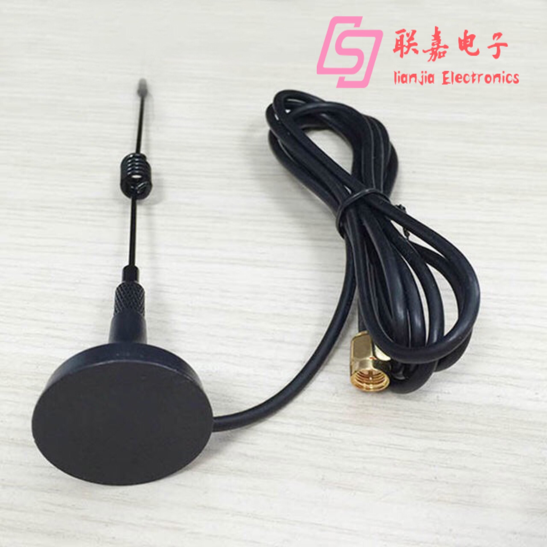 车载吸盘天线433MHZ无线模块 全向小吸盘天线 SMA接口 3米延长线