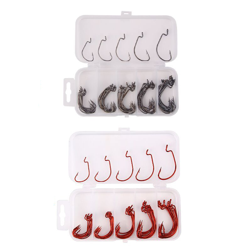 Luya cebo ancho gancho de manivela del vientre caja de gancho de pesca de cebo suave 51 piezas gancho de manivela en caja accesorios de artes de pesca