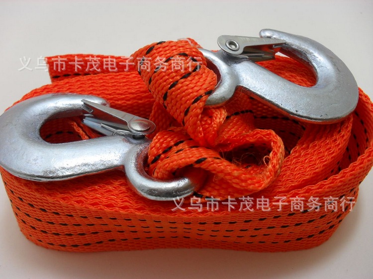 强力荧光拖车绳自救绳牵引绳 扁绳 3吨4米
