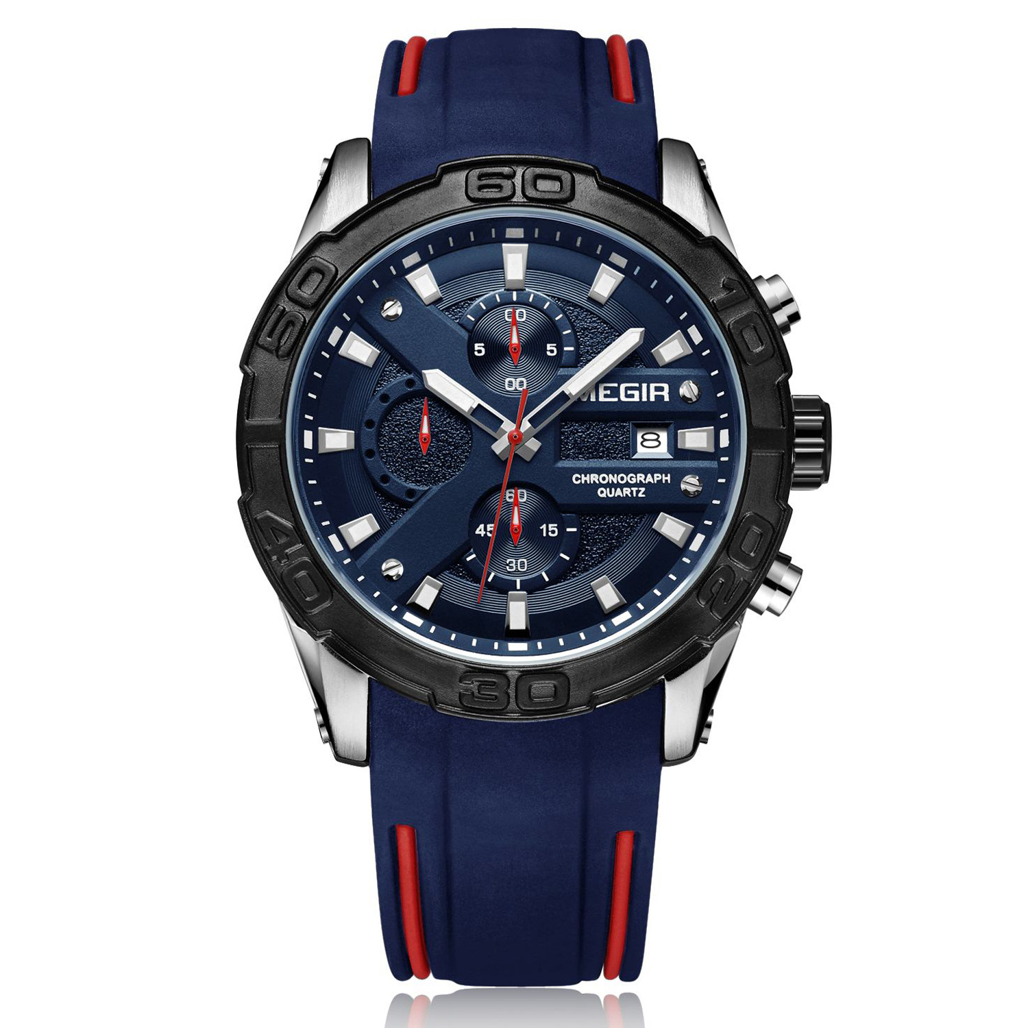 MEGIR transfronteriza caliente correa de silicona reloj real Ojo de los hombres calendario luminoso reloj al por mayor impermeable reloj de cuarzo