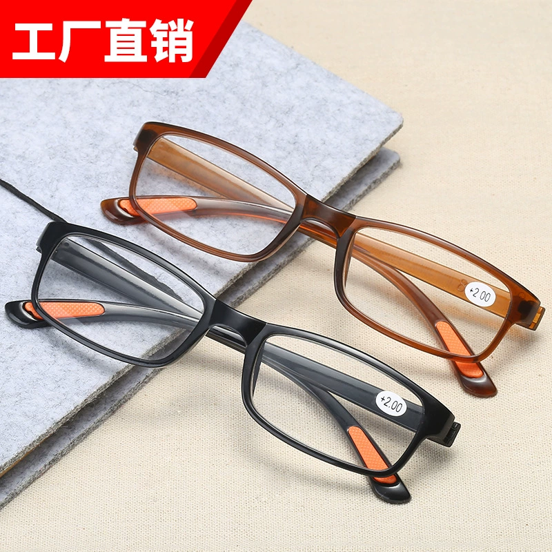 Прямые с фабрики сверхлегкие очки для чтения TR90, работающие в стойле Jianghu, очки для чтения из смолы HD, старые очки 801