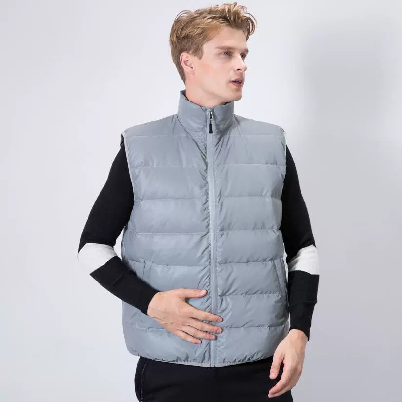 Новый зимний трансграничный светоотражающий белый утиный пуховик Amazon Европейский и американский ins для спорта на открытом воздухе теплый жилет