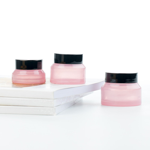 Pink cream box glass refill bottle face cream mask jar eye cream skin care product large capacity trial size travel portable