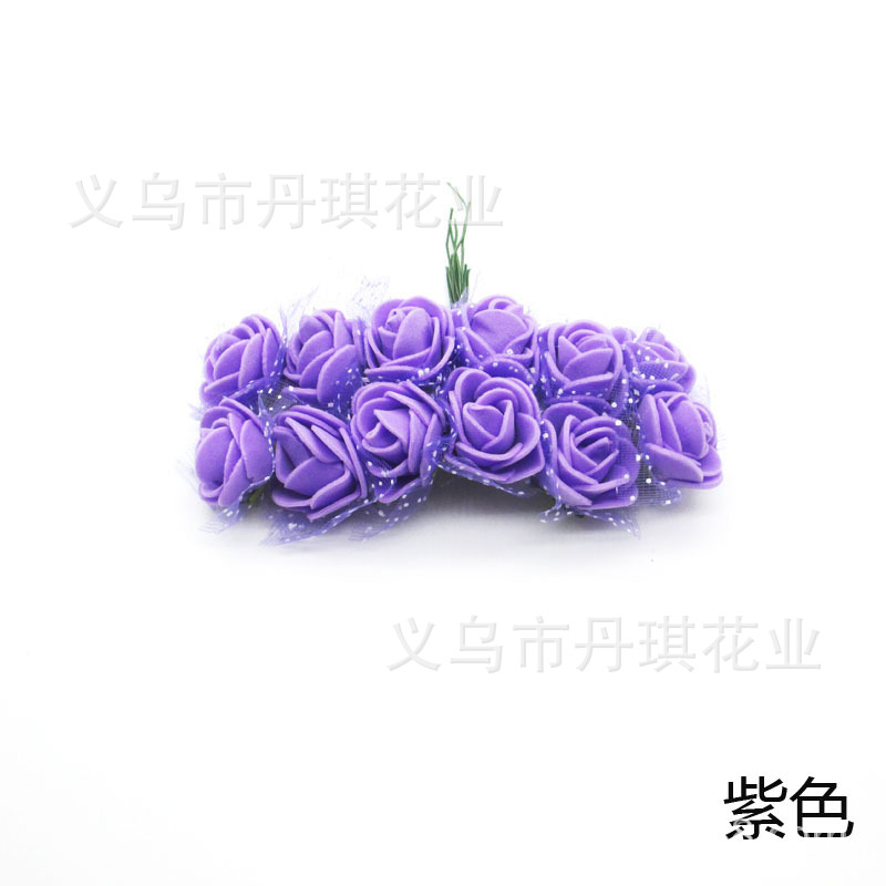 Suministro 2,5 cm PE flor caja de dulces con accesorios de hilo de espuma flor multicolor DIY Garland material flor Accesorios