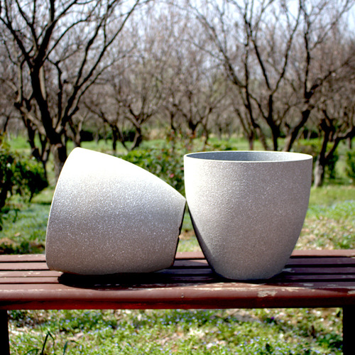 Universal large flower pot imitation stone large diameter round resin pot imitation porcelain balcony potted succulent flowers plastic flower pot large