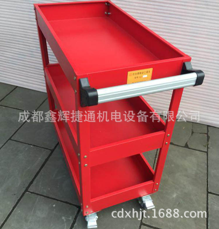 加厚型移动式三层零件工具车手推工具柜702型