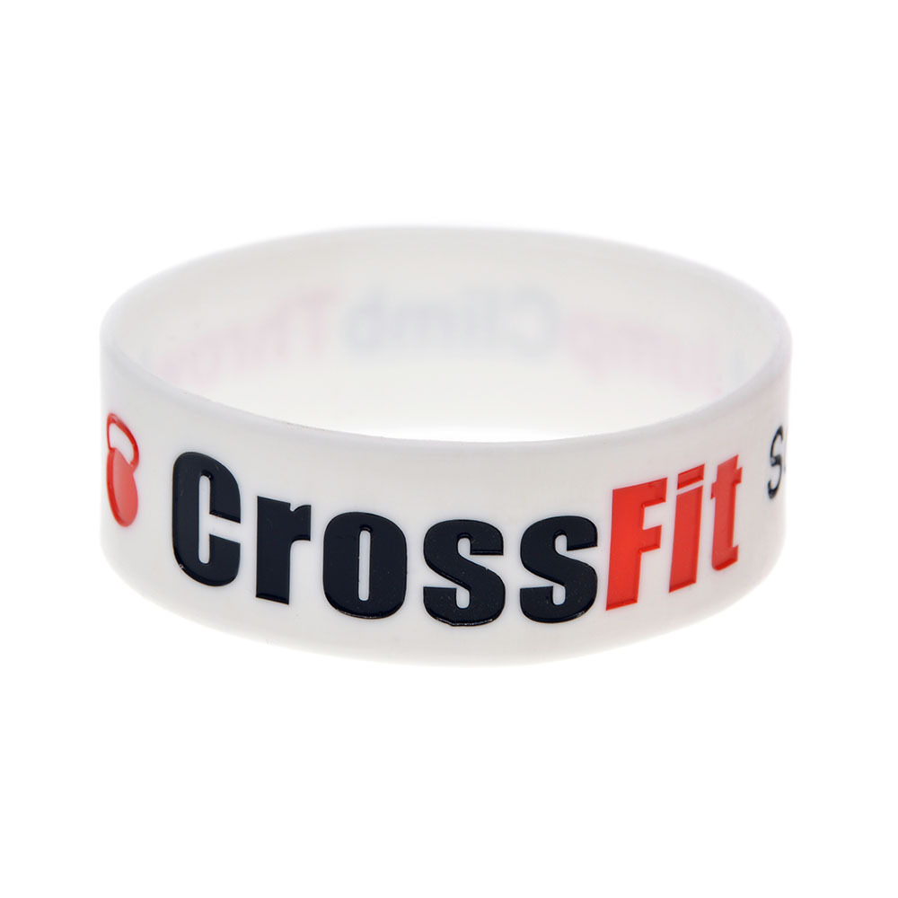 跨境饰品手镯CrossFit Squat Jump硅胶手带健身运动手环1英寸手圈