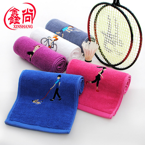 Pure cotton sports towel wholesale 20*110 fitness extended yoga towel golf marathon embroidered towel