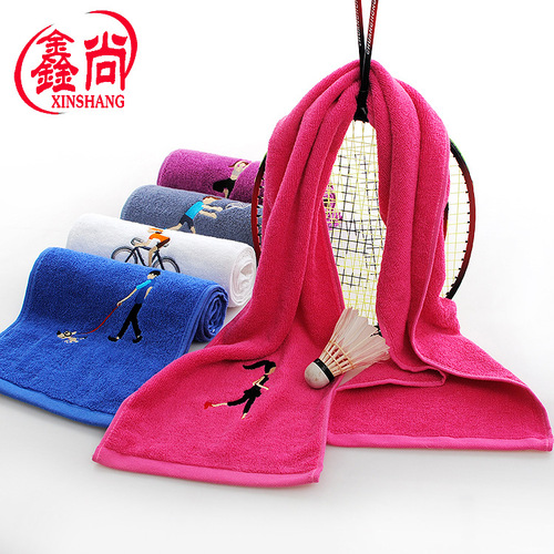 Pure cotton sports towel wholesale 20*110 fitness extended yoga towel golf marathon embroidered towel