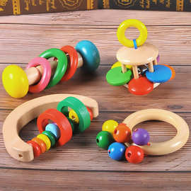 木制婴儿手摇铃套装奥尔夫乐器新生儿床铃音乐早教益智玩具0-1岁