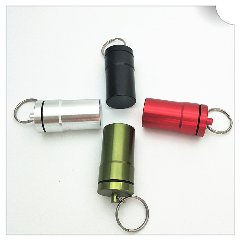 户外铝合金金属罐钥匙扣防水大储物罐急救铝瓶厂家供应