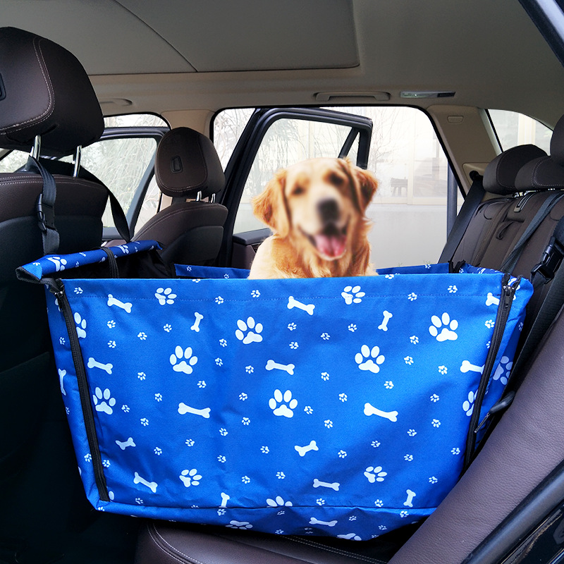 Transfronteriza Amazon alfombra de coche para mascotas bolsa de coche impermeable para mascotas perro colgante bolsa de doble capa mochila de perro mascota