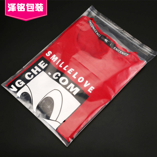 Wholesale PE bags transparent clothing packaging bags warning high pressure soft plastic bags self-adhesive bags