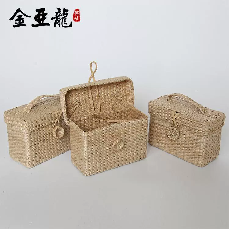 Пуговица для живота маленькая квадратная коробка соломенная квадратная сумка ящик для хранения рогоза пастырская коробка для хранения рогоза тканая корзина производители