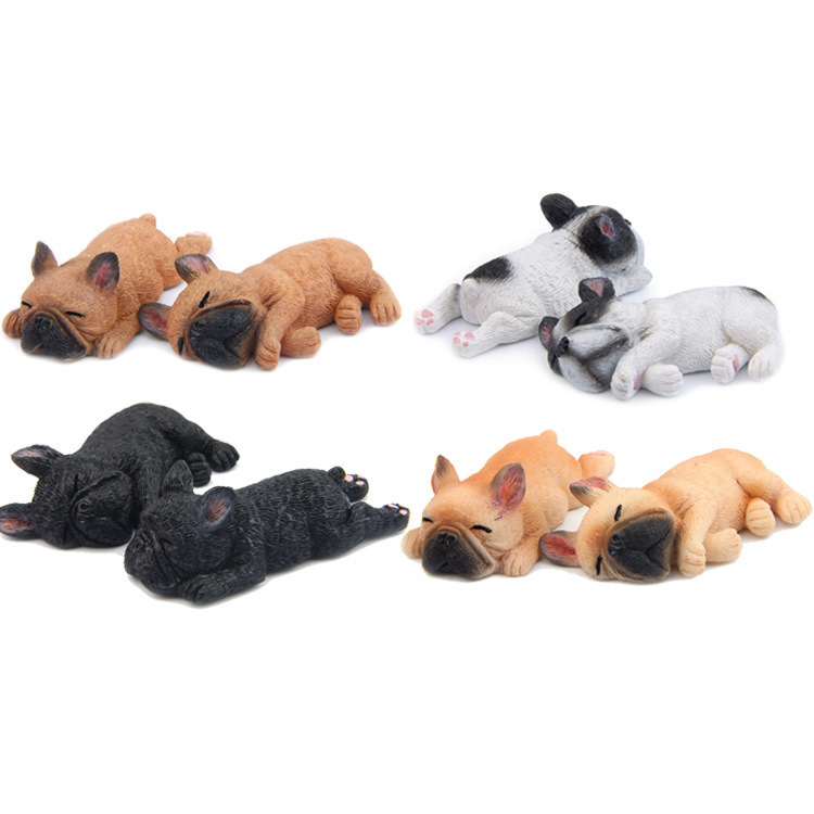 Small French Bulldog Shiba Inu Cute Sleeping Series DIY Refrigerator Magnet Doll Powerful Magnet
