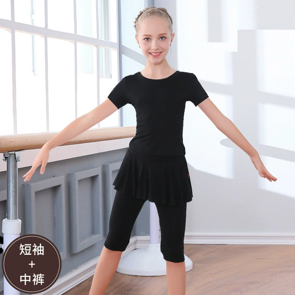 AF1622 short -sleeved black+BF1634 mid skirt black black