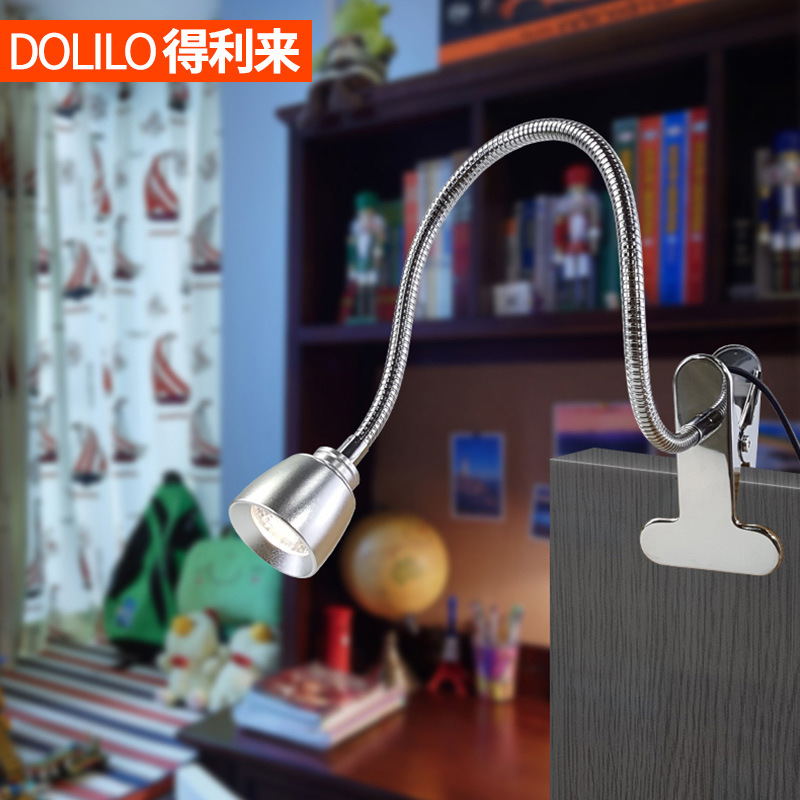 Delilai led Clip Lamp Table Lamp Bedroom Bedside Lamp Clip-on Student Study Dormitory Desk Eye Protection Table Lamp