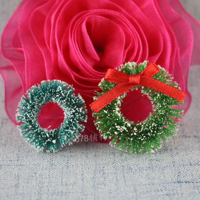 Трансграничный декоративный рождественский венок из сизаля, шелковый мини-венок, снежный рождественский венок, аксессуары 2,5-3 см