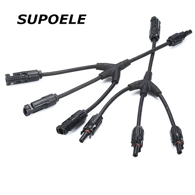 Солнечный четырехходовой разъем MC4 филиал PV разъем MC4 1 поворот 3 Y Тип MC4 полосовой разъем