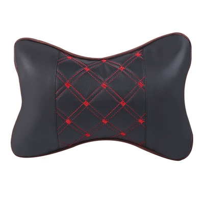 Side Sleeping Neck Support, Cervical – Headrest - pu-embroidery-black-background-with-red-thread-2818