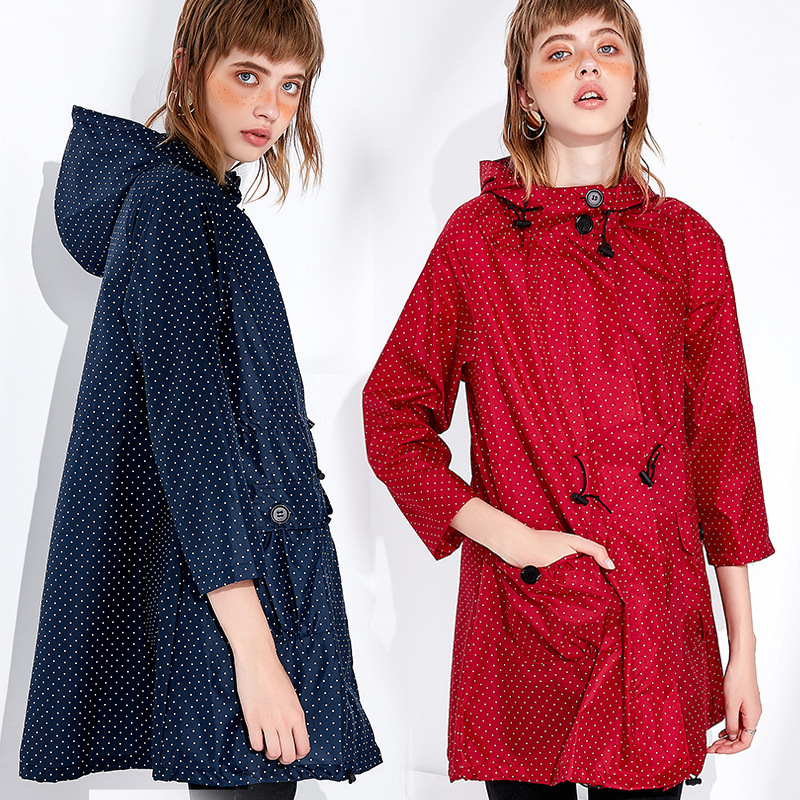 Fashion Lightweight Raincoat Windbreaker Style Dot Raincoat Thin Women Amazon AliExpress Golf Jacket Korea
