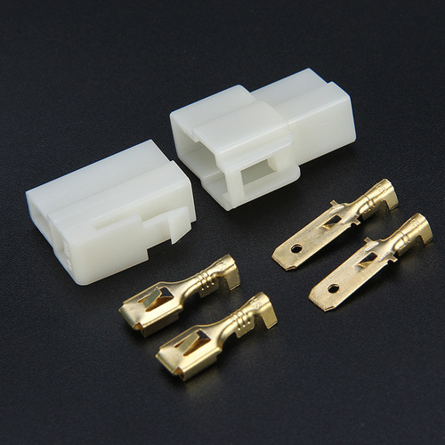 6.3 2P wire male and female connector, 2-position male and female connector for automobiles, mother-in-line sheathed air terminal block