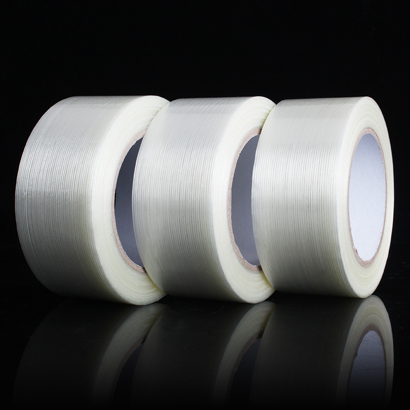 Cinta de fibra de nueve anillos, cinta adhesiva sin marcas y sin residuos, cinta de refrigerador, cinta de fibra de vidrio transparente de una cara al por mayor