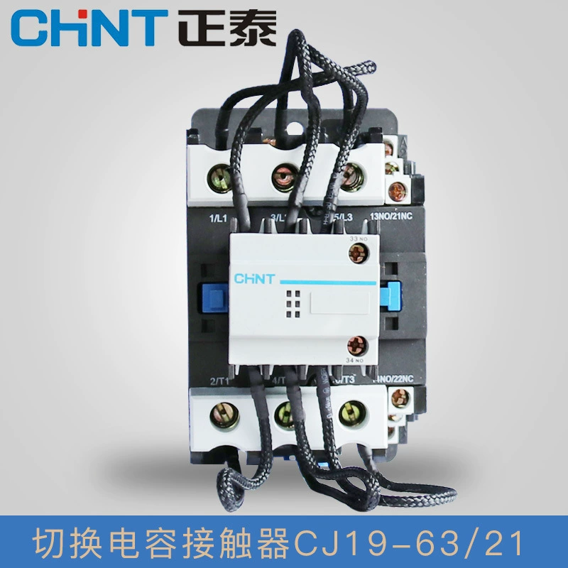 Контактор конденсатора переменного тока Chint CJ19 63A 220V 380V с медной катушкой вспомогательного контакта