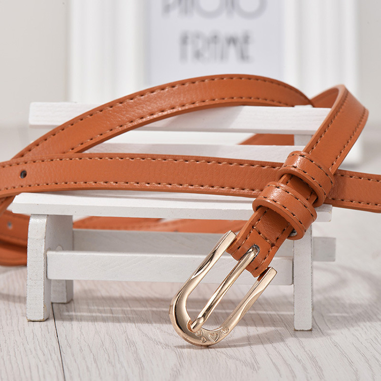 Cinturón delgado de las mujeres cinturón pequeño verano estilo coreano vestido decorativo versátil color caramelo cadena de la cintura simple hebilla pantalones cinturón