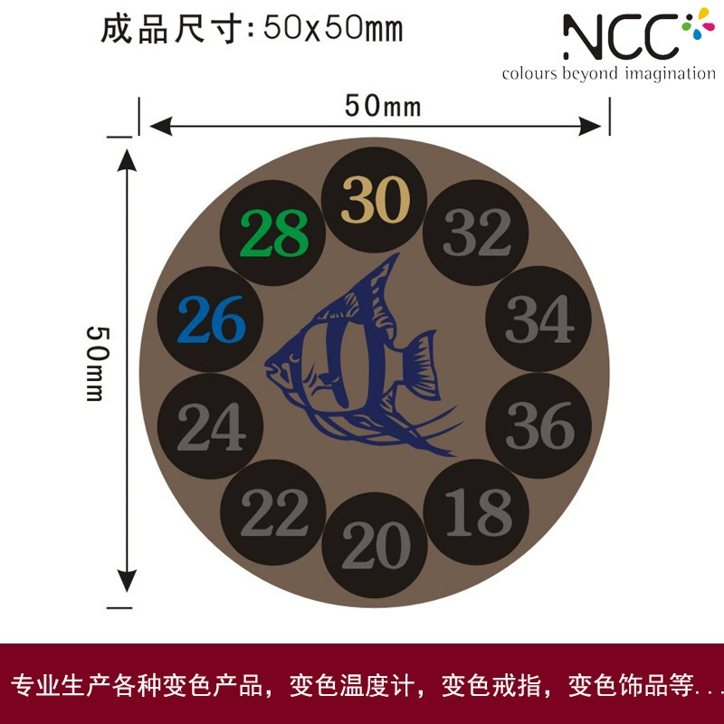 Поставьте водоустойчивый Цвет Изменяя термометр бака рыб аквариума высокой точности