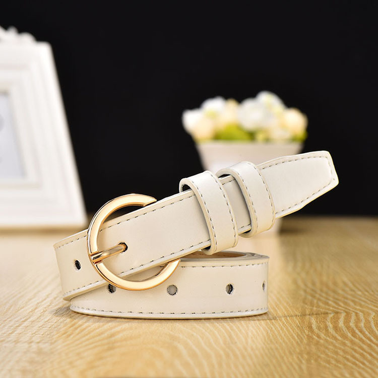 Cinturón de cuero de las mujeres jeans decorativos de estilo coreano con cinturón pequeño negro rojo blanco todo fósforo