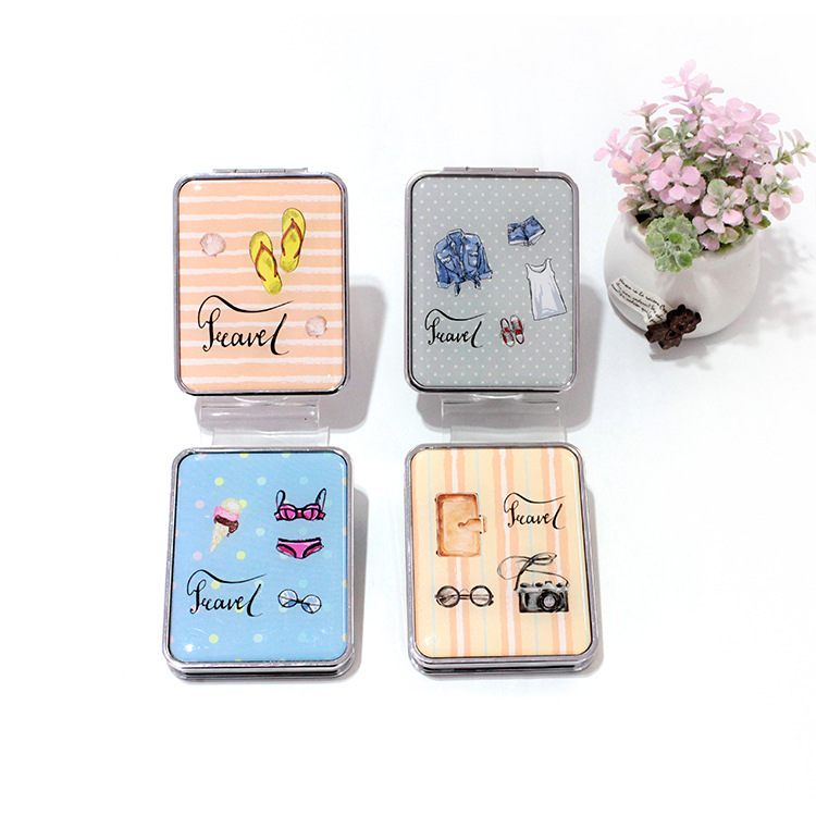 Moda pequeño fresco pequeño espejo creativo moda lindo Flip princesa espejo de maquillaje regalo