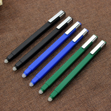 四方可擦中性筆 4方金屬筆夾插套可擦圓珠筆 印刷廣告LOGO四方筆