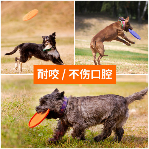 Amazon Dog Flying Disc Golden Retriever Border Collie Training Dog Exercise Pet Toy Durable Chewable Soft Rubber Frisbee Floats in Water