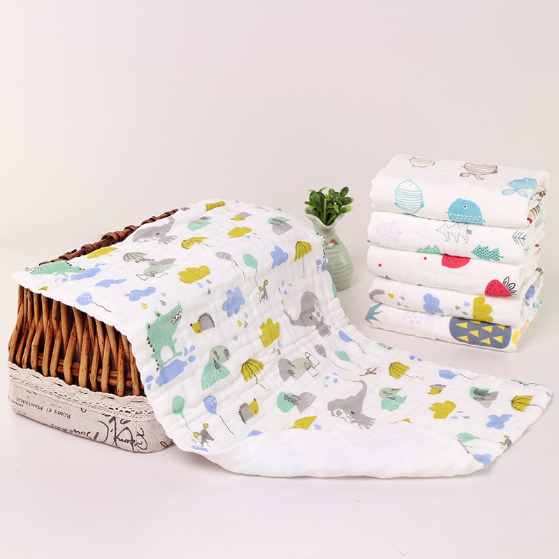 Six-layer baby gauze towel cotton rectangular newborn face washing children baby bath towel Super soft absorbent Six-layer baby gauze towel cotton rectangular newborn face washing children baby bath towel Super soft absorbent
