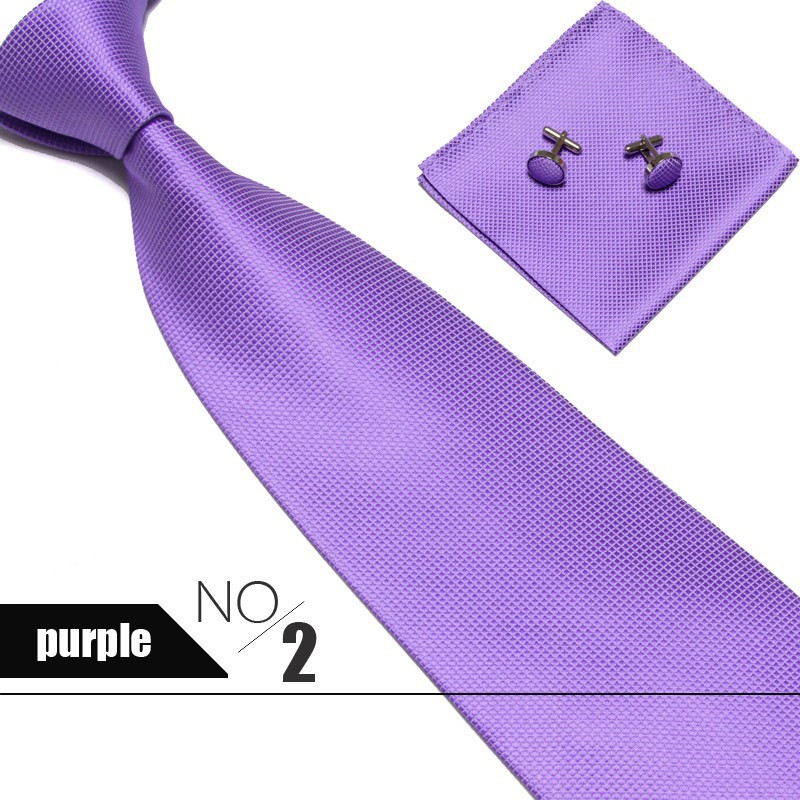 10cmネクタイセット15色ダーク柄色織ポケットタオルカフスボタンメンズビジネスハンカチネクタイ3点セット