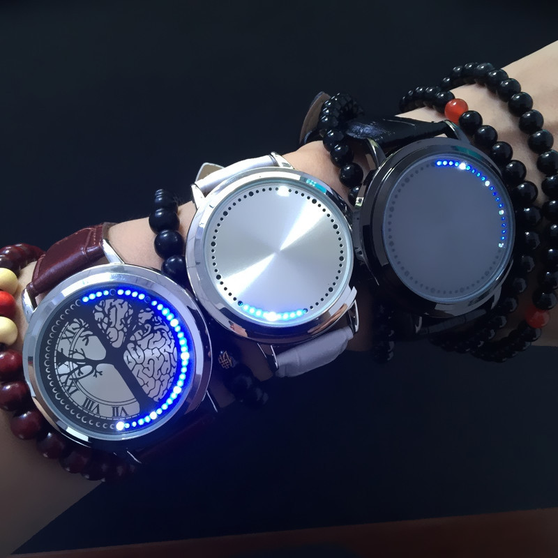 创意个性LED触摸屏手表男女学生韩版情侣炫酷防水发光星空电子表