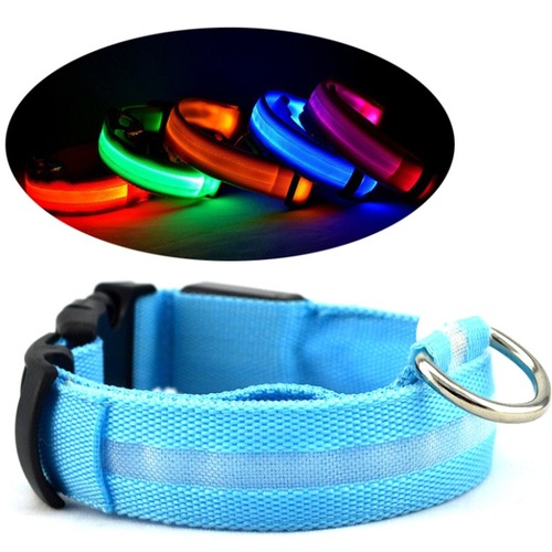 Pet luminous collar, dog neck collar, luminous dog collar, LED wire mesh collar, pet supplies manufacturer direct supply
