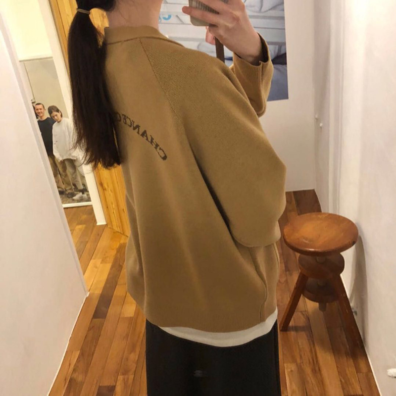 New Autumn and Winter Designer Brand chancechance College Letter logo Cardigan Knitted Coat Sweater