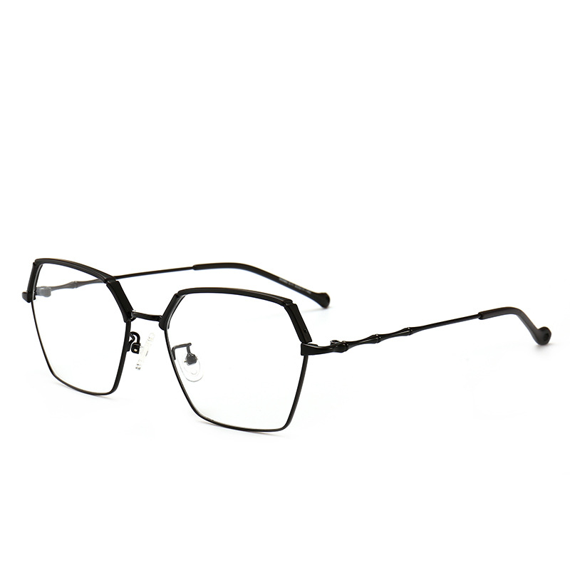 Gafas retro marco de los hombres de estilo coreano gafas lisas de moda de las mujeres medio marco redondo cara miopía marco terminado gafas marco 90060 image 3
